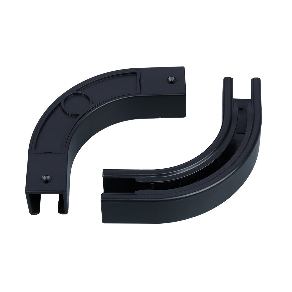 SOLOKOS 90 Degree Curtain Track Connectors – Corner Elbow Joint for Smooth Rail Turns – Black or White (Black)