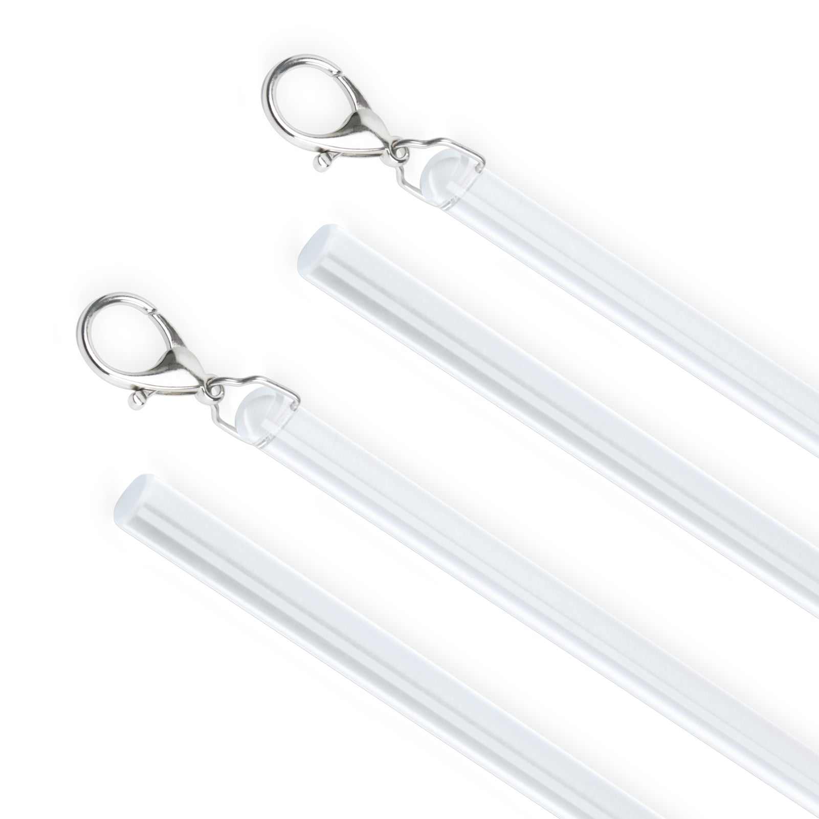 2 Pack Curtain Pull Rod with Metal Snap Invisible Clear Curtain Push Wand for Drapery and Grommet Curtains 1/2 Inch Wide (Acrylic, 40 Inch)