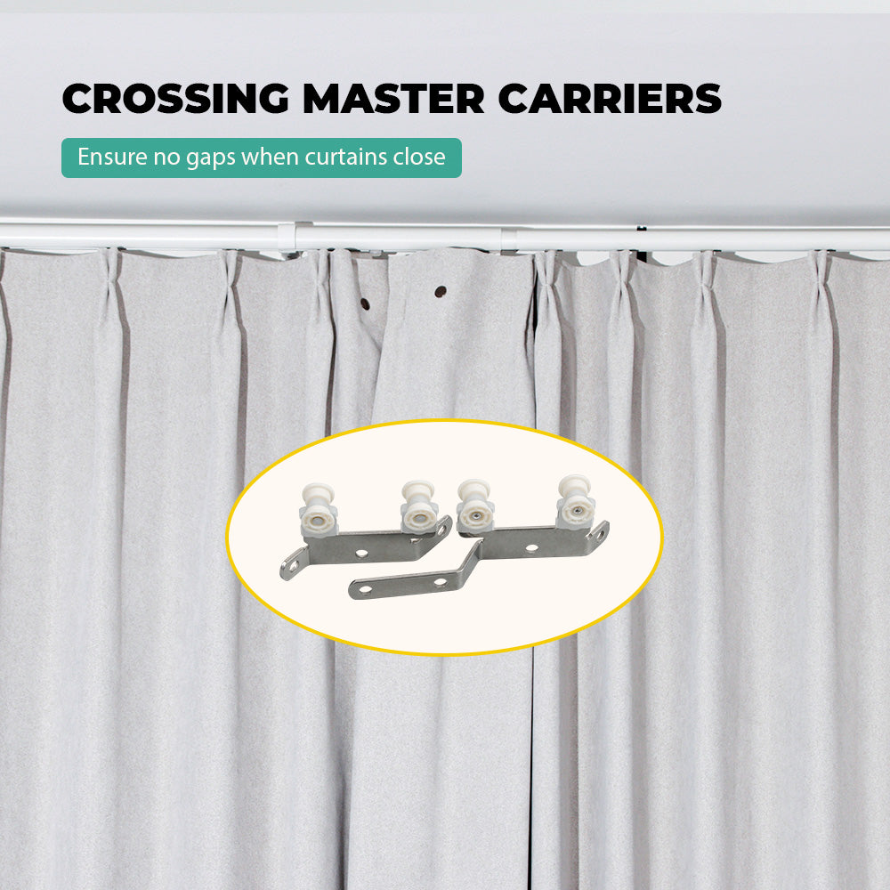 SOLOKOS Telescoping Curtain Rod – Adjustable Curtain Pole Track for Wall Mount, Heavy-Duty Aluminum, Extendable Length, No-Drill Installation(WHITE)