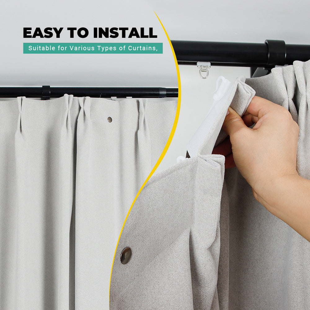 SOLOKOS Telescoping Curtain Rod – Adjustable Curtain Pole Track for Wall Mount, Heavy-Duty Aluminum, Extendable Length, No-Drill Installation (BLACK)