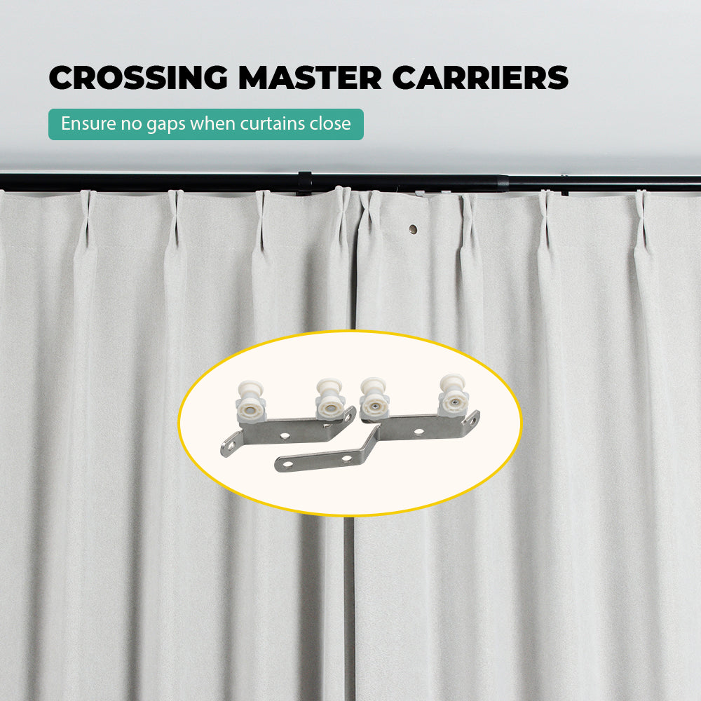 SOLOKOS Telescoping Curtain Rod – Adjustable Curtain Pole Track for Wall Mount, Heavy-Duty Aluminum, Extendable Length, No-Drill Installation (BLACK)