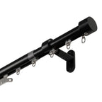 SOLOKOS Telescoping Curtain Rod – Adjustable Curtain Pole Track for Wall Mount, Heavy-Duty Aluminum, Extendable Length, No-Drill Installation (BLACK) SOLOKOS Curtain Space