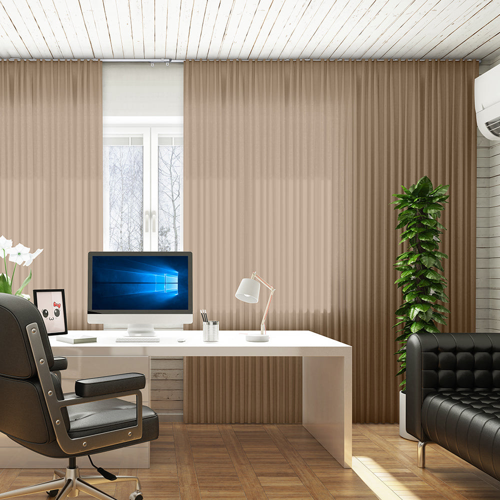 SOLOKOS Telescopic Ceiling Mount Curtain Track System 33 to 59/51 to 94 inch Adjustable Room Divider Track Set (33-59")/(51-94") White