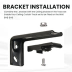 6-Pack Multipurpose Wall Mounted Curtain Bracket Thickened Metal and Super Strong Load-Bearing Capacity (Black) SOLOKOS Curtain Space