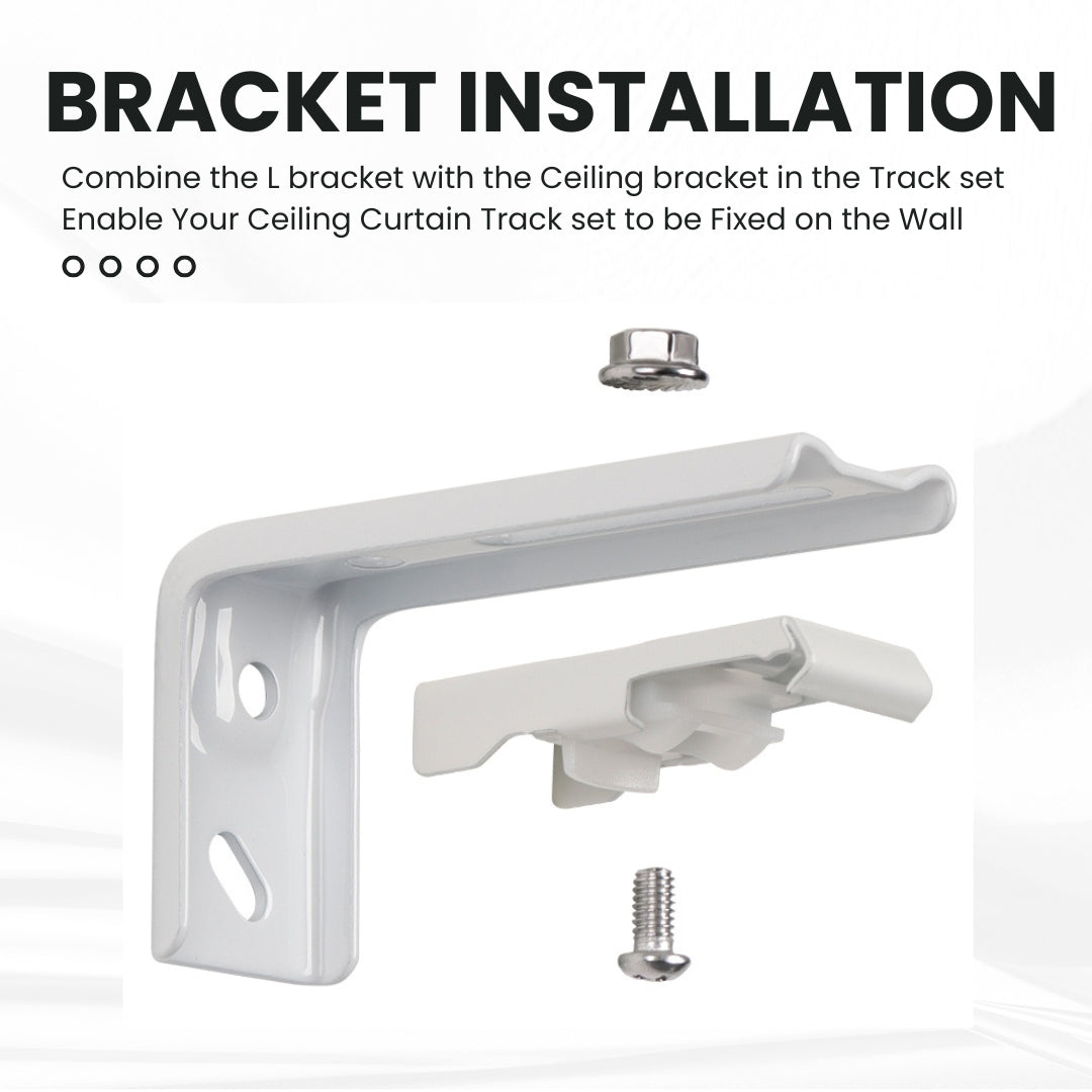 6-Pack Multipurpose Wall Mounted Curtain Bracket Thickened Metal and Super Strong Load-Bearing Capacity(White)