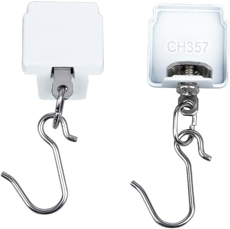 SOLOKOS 2-Pack Track End Caps with Hooks for Ceiling Curtain Track (2, White)