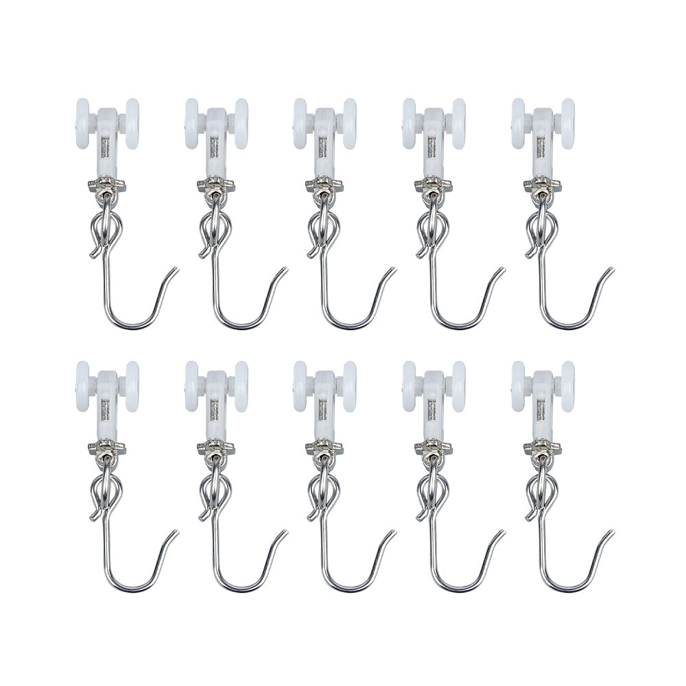 SOLOKOS Curtain Track Rollers – Smooth Gliders with Metal Hooks for Curtain Rail, Noise-Free & Rustproof