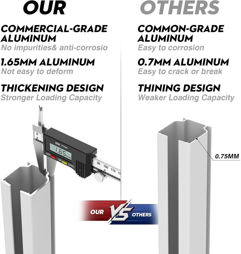 Room divider Ceiling Track set for Curtains with hooks, Corner Connectors(Set of 2) and top brackets Curtain Rail System（WHITE))