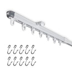 SOLOKOS Telescopic Ceiling Mount Curtain Track System 33 to 59/51 to 94 inch Adjustable Room Divider Track Set (33-59")/(51-94") White SOLOKOS Curtain Space