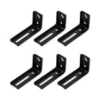 6-Pack Multipurpose Wall Mounted Curtain Bracket Thickened Metal and Super Strong Load-Bearing Capacity (Black) SOLOKOS Curtain Space