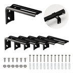 6-Pack Multipurpose Wall Mounted Curtain Bracket Thickened Metal and Super Strong Load-Bearing Capacity (Black) SOLOKOS Curtain Space