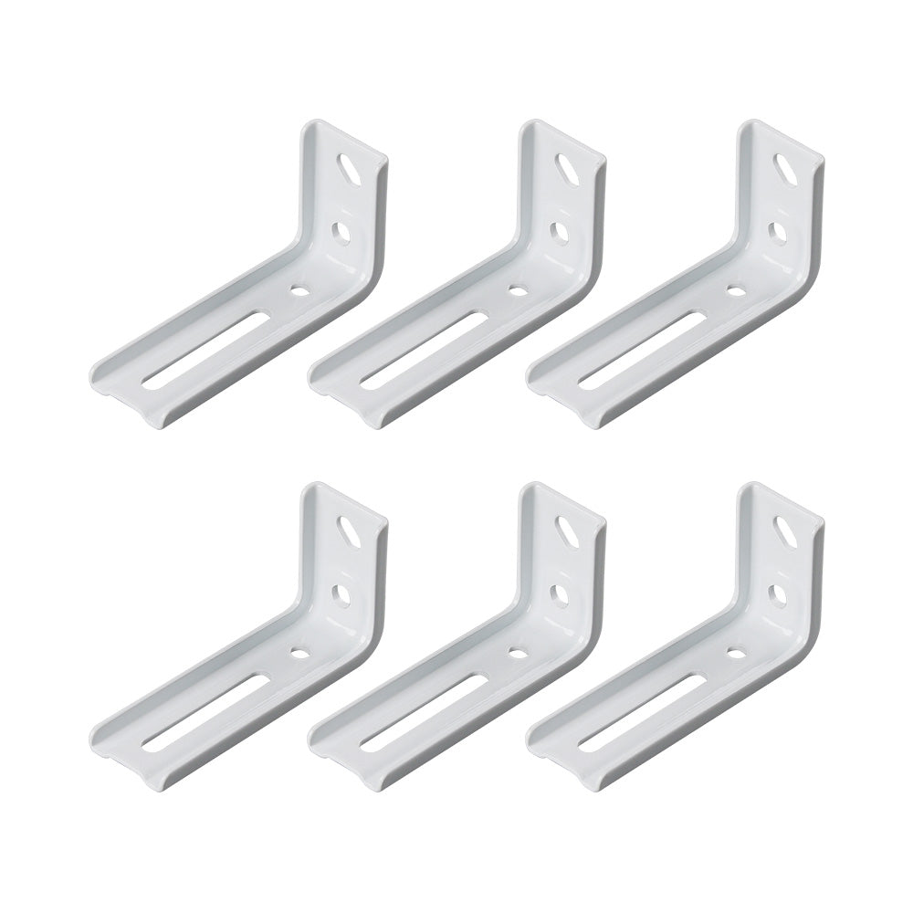 6-Pack Multipurpose Wall Mounted Curtain Bracket Thickened Metal and Super Strong Load-Bearing Capacity(White)
