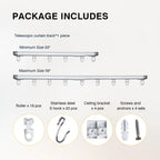 SOLOKOS Telescopic Ceiling Mount Curtain Track System 33 to 59/51 to 94 inch Adjustable Room Divider Track Set (33-59")/(51-94") White SOLOKOS Curtain Space