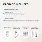 SOLOKOS Telescopic Ceiling Mount Curtain Track System 33 to 59/51 to 94 inch Adjustable Room Divider Track Set (33-59")/(51-94") White SOLOKOS Curtain Space