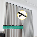 SOLOKOS Telescoping Curtain Rod – Adjustable Curtain Pole Track for Wall Mount, Heavy-Duty Aluminum, Extendable Length, No-Drill Installation (BLACK) SOLOKOS Curtain Space