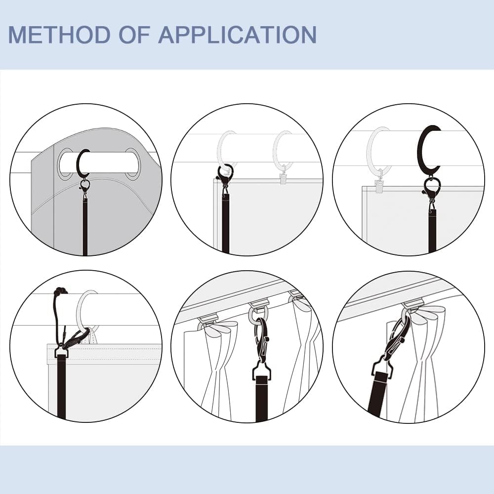 Room divider Ceiling Track set for Curtains with hooks, Corner Connectors(Set of 2) and top brackets Curtain Rail System（WHITE))