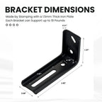 6-Pack Multipurpose Wall Mounted Curtain Bracket Thickened Metal and Super Strong Load-Bearing Capacity (Black) SOLOKOS Curtain Space