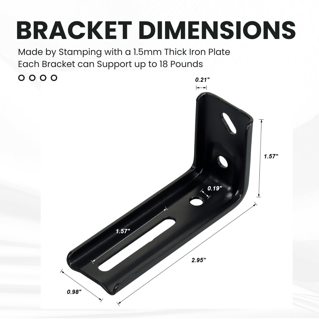 6-Pack Multipurpose Wall Mounted Curtain Bracket Thickened Metal and Super Strong Load-Bearing Capacity (Black)