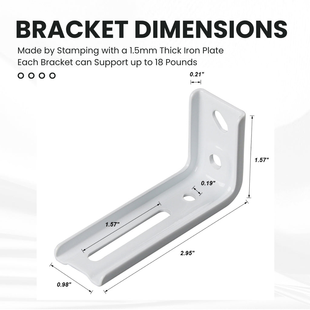6-Pack Multipurpose Wall Mounted Curtain Bracket Thickened Metal and Super Strong Load-Bearing Capacity(White)
