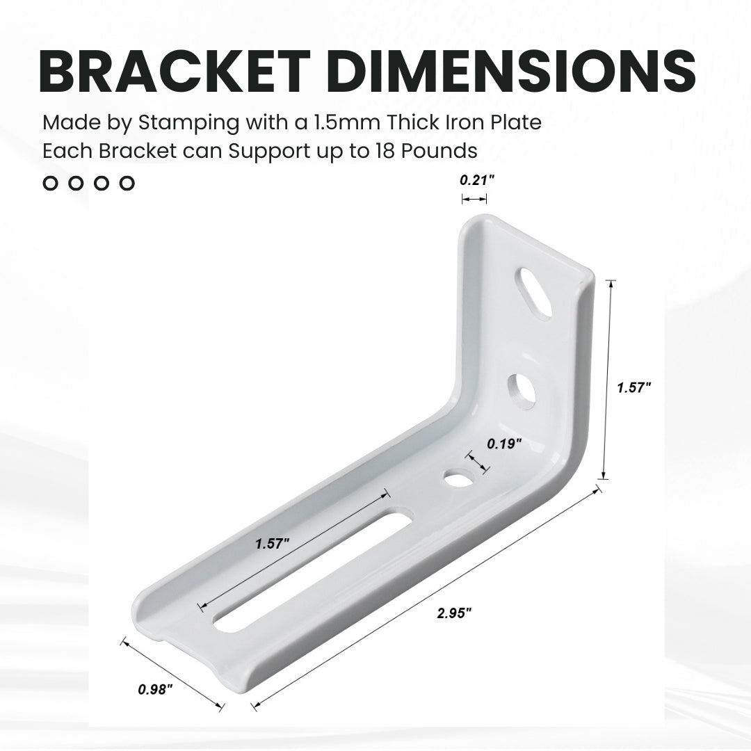 6-Pack Multipurpose Wall Mounted Curtain Bracket Thickened Metal and Super Strong Load-Bearing Capacity(White)
