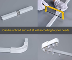 Room divider Ceiling Track set for Curtains with hooks, Corner Connectors(Set of 2) and top brackets Curtain Rail System（WHITE)) SOLOKOS Curtain Space